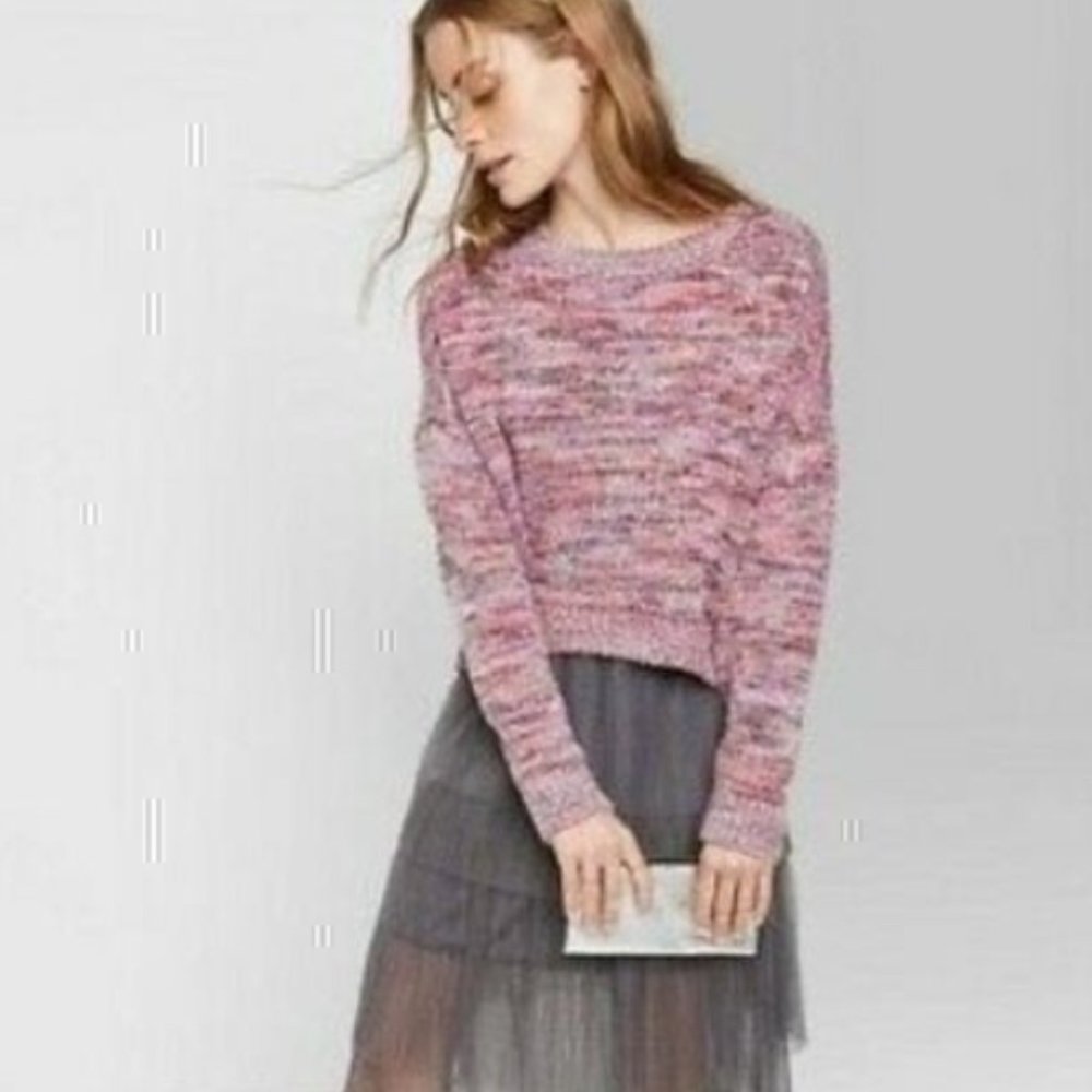 Pink Metallic multicolor knit sweater